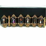 antique 1850s handpainted porcelain miniatures bracelet