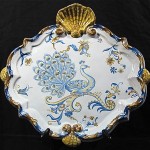 antique 1890s signed emile galle nancy faience pottery tray