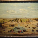 antique 18th century italian garden landscape oil painting