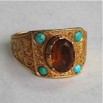 antique 19th century 18k citrine ring