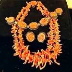 antique c. 1800s coral parure