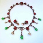 antique c. 1880s french victorian paste necklace and earrings