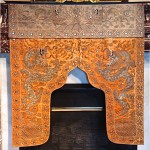 antique chinese silk embroidered entrance hanging