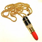 kenneth jay lane enamel lipstick necklace