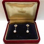 vintage 14k mikimoto pearl earrings