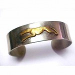 vintage 1930s greyhound brass chrome bracelet