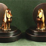 vintage 1930s ronson hound bookends