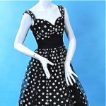 vintage 1950s polka dot net party dress z