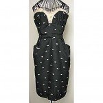 vintage 1950s renault silk polka dot cocktail dress z