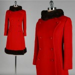 vintage 1960s mink trim wool coat