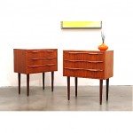 vintage 1960s teak nightstands