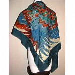 vintage 1960s vera neumann peacock wrap scarf