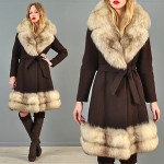 vintage 1960s wool fox collar coat