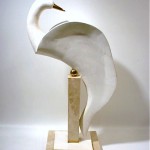 vintage 1970s stone brass sculpture