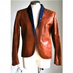 vintage 1979 roberta di camerino leather and silk jacket