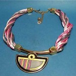 vintage 1980s michaela frey enamel necklace