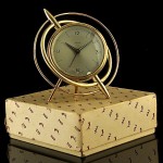 vintage art deco bayard saturn alarm clock with original box