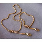 vintage art deco gold filled snake necklace and bracelet set