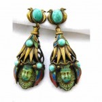 vintage art deco neiger egyptian revival earrings