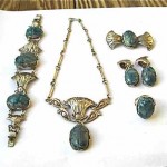 vintage art deco scarab parure