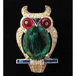 vintage art deco trifari rhinestone fur clip