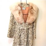 vintage brocade fox collar coat z