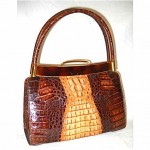 vintage brown crocodile handbag