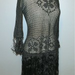 vintage c. 1920s crochet fringe flapper dress