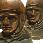 vintage cast iron lindbergh bookends