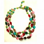 vintage castlecliff three stand necklace