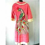 vintage chenille peacock robe