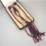 vintage edwardian c. 1915 art glass tassel necklace