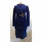 vintage gucci suede knit hooded jacket and skirt