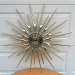 vintage haddon midcentury sunburst wall clock