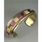 vintage hopi cobblestone inlay bracelet