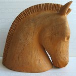 vintage mid-century terracotta modern horse sculpture