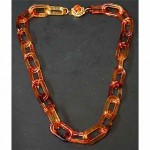 vintage miriam haskell french faux amber necklace