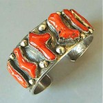 vintage navajo coral bracelet
