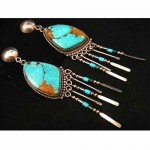 vintage navajo pilot mountain turquoise earrings