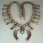 vintage navajo silver squash blossom necklace