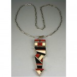 vintage navajo tom david inlay yei figure pendant z