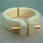 vintage trifari hinged lucite cuff bracelet