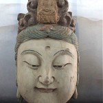 vintage wood buddha head