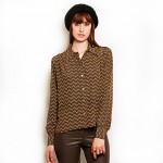 vintage ysl rive gauche silk houndstooth blouse