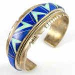 vintage joan douglas zuni lapis sterling bracelet