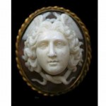 antique 1860s carved shell medusa cameo