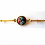 antique french 18k enamel limoges brooch