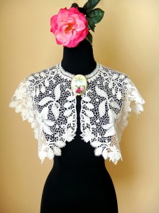 antiue french victorian guipure capelet