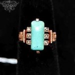 antique victorian 14k turquoise seed pearl ring