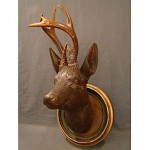antique victorian wood carved stag deer mount plaque z